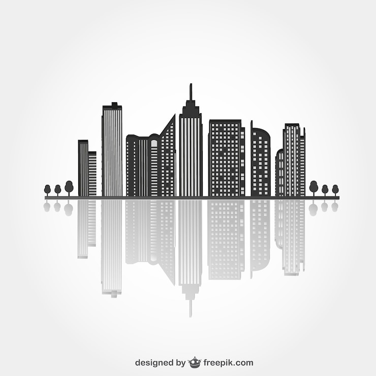 Vecteur gratuit silhouette noire urbaine avec reflex