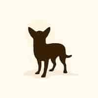 Vecteur gratuit silhouette plate de chihuahua