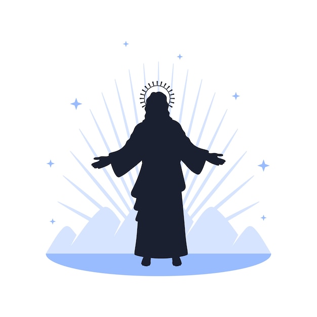 Silhouette plate de Jésus