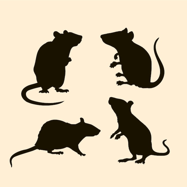 Silhouette de rat dessiné à la main