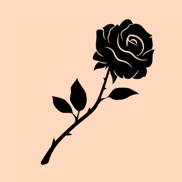 Vecteur gratuit silhouette rose design plat