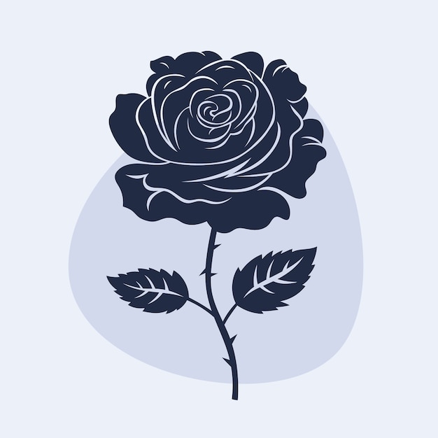 Vecteur gratuit silhouette rose design plat