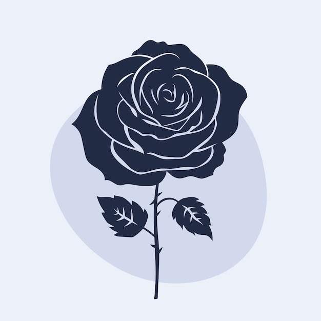 Silhouette rose design plat