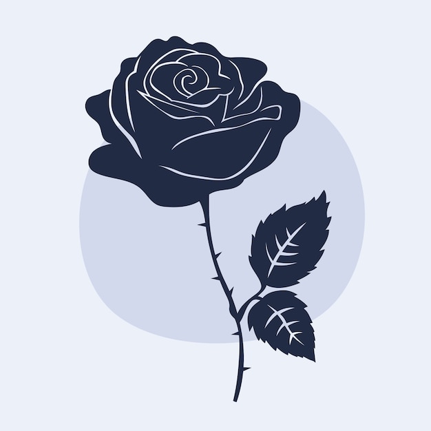 Vecteur gratuit silhouette rose design plat