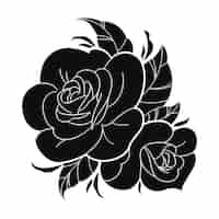 Vecteur gratuit silhouette rose design plat