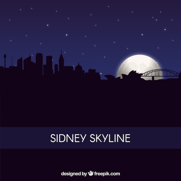 Silhouette sidney skyline fond