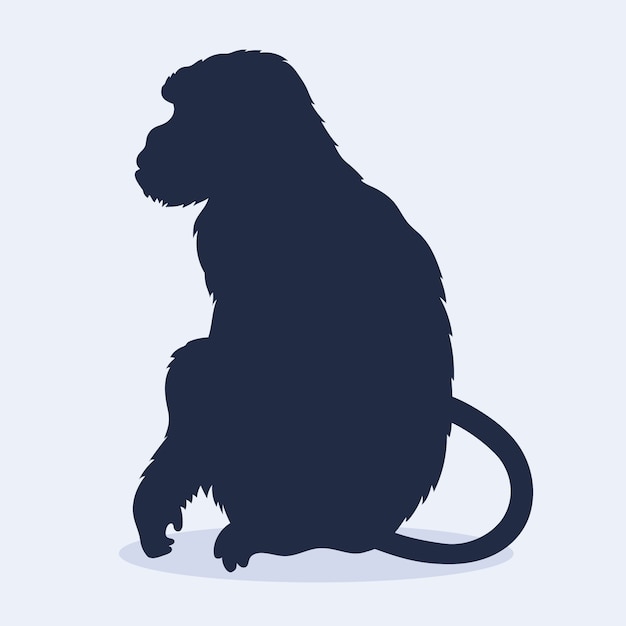 Silhouette De Singe Dessiné à La Main