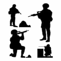 Vecteur gratuit silhouette de soldat design plat