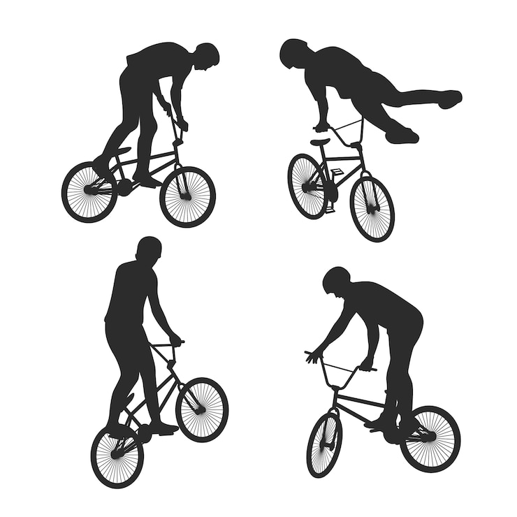 Vecteur gratuit silhouette sport de conception plate