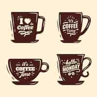 Vecteur gratuit silhouette de tasse de café dessiné à la main