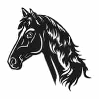 Vecteur gratuit silhouette de tête de cheval dessiné à la main