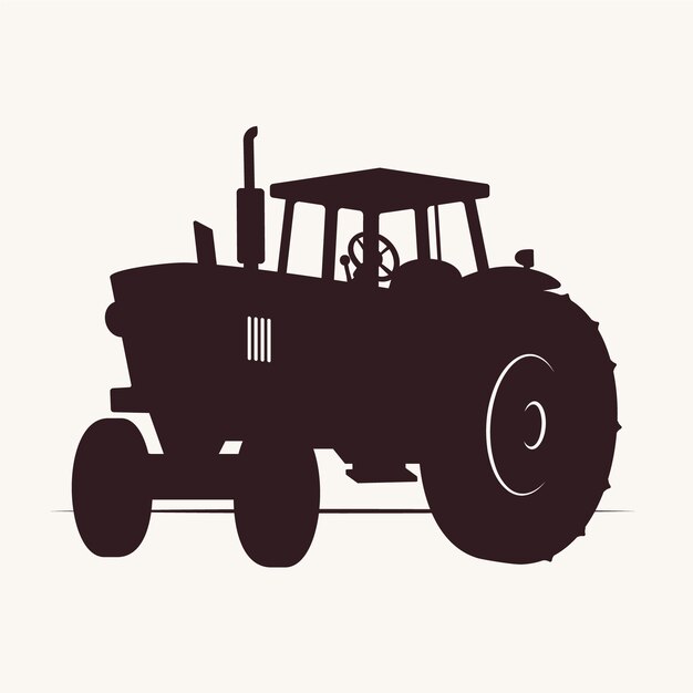 Silhouette de tracteur dessiné à la main