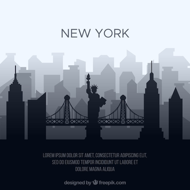 Vecteur gratuit silhouette de la ville de new york