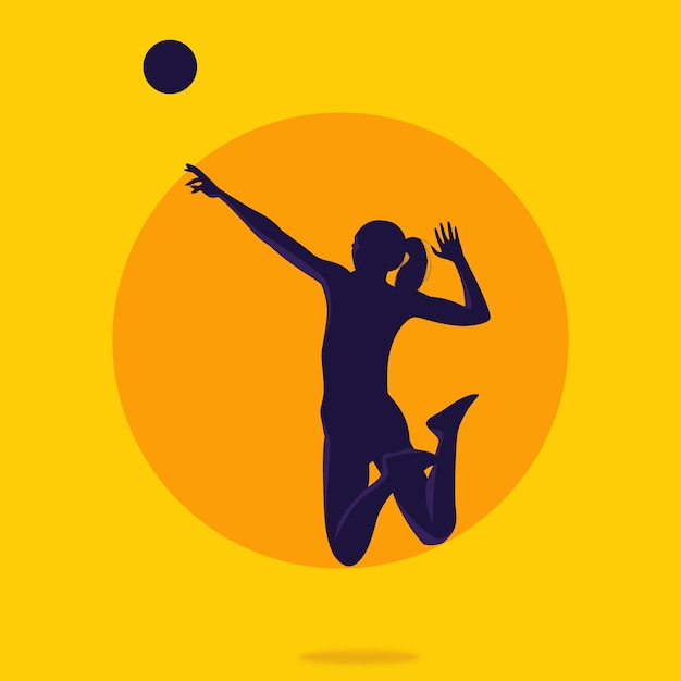 Silhouette de volley-ball design plat