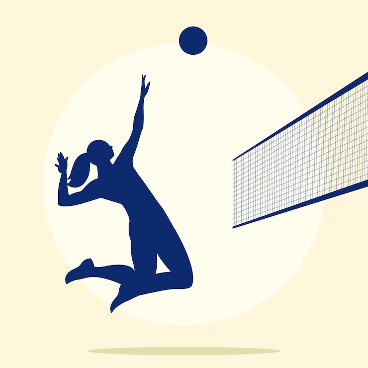 Vecteur gratuit silhouette de volley-ball dessiné à la main