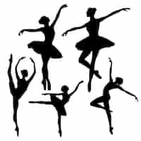 Vecteur gratuit silhouettes de ballet