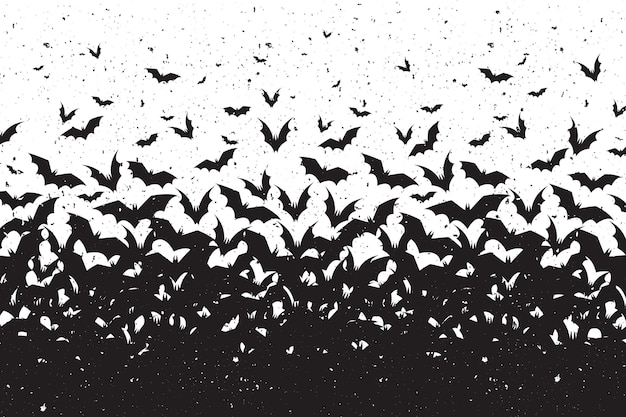 Silhouettes de chauves-souris halloween fond