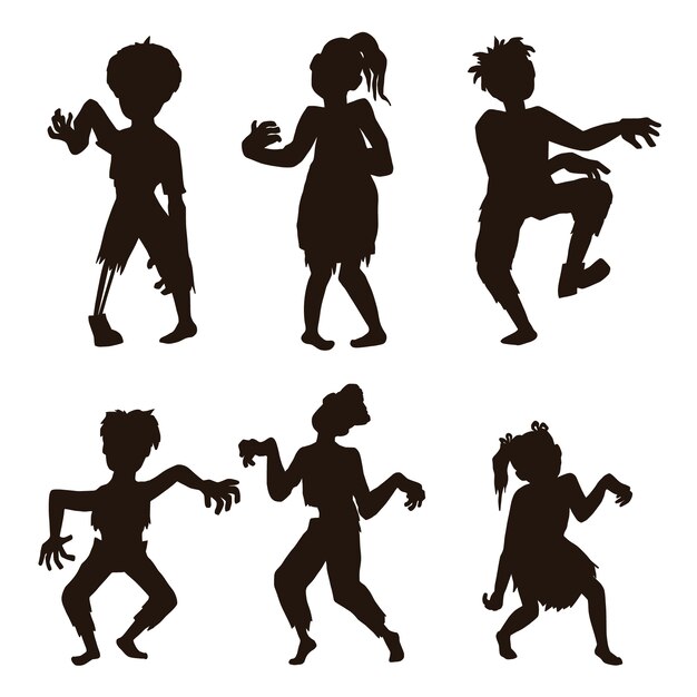 Silhouettes dessinées à la main pour la saison d'Halloween