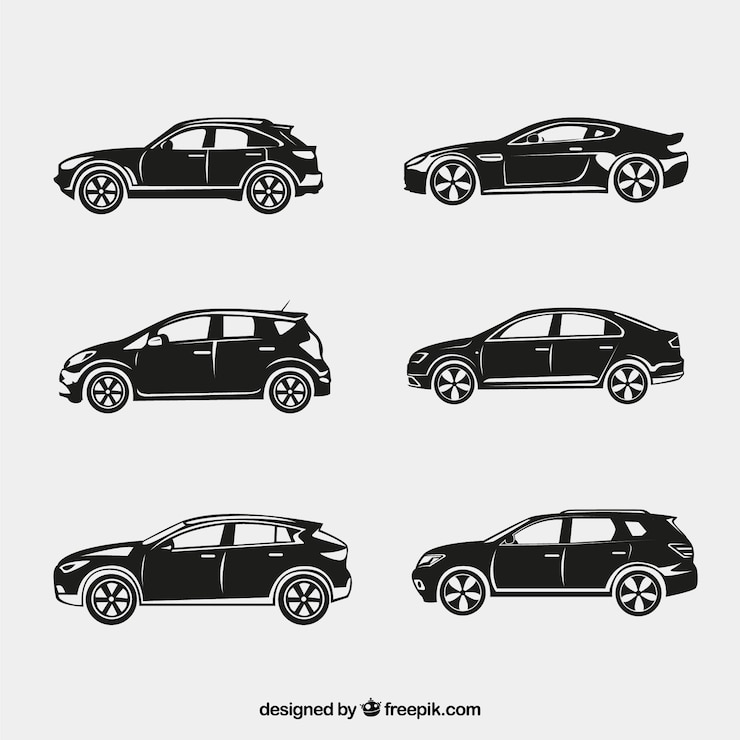 Vecteur gratuit silhouettes fantastiques de voitures