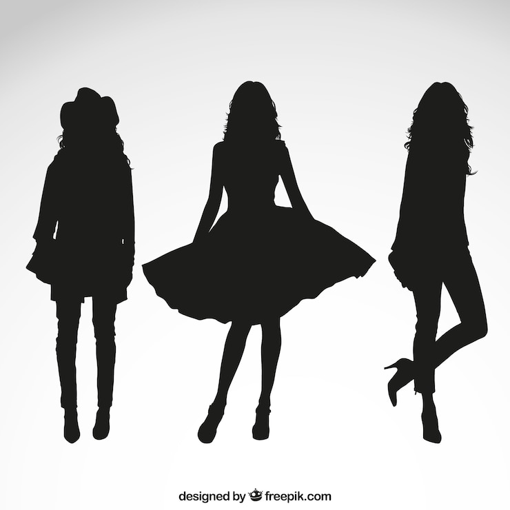Vecteur gratuit silhouettes de femmes