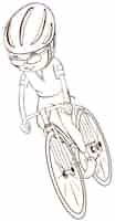 Vecteur gratuit un simple croquis d'un cycliste