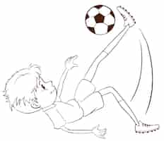 Vecteur gratuit un simple croquis d'un joueur de football