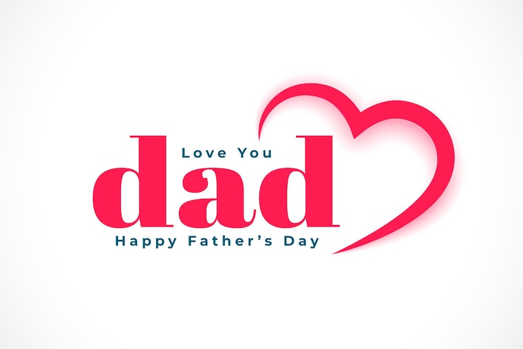 Vecteur gratuit simple love you papa fête des pères coeur fond