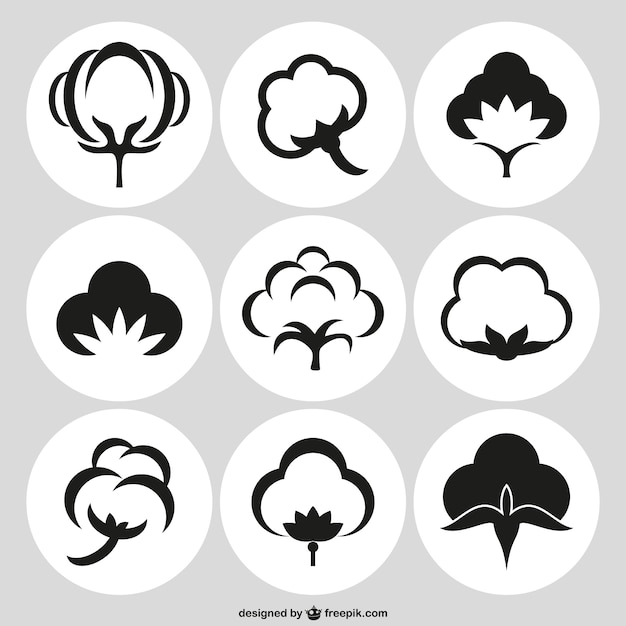 Vecteur gratuit simple pack logos de coton