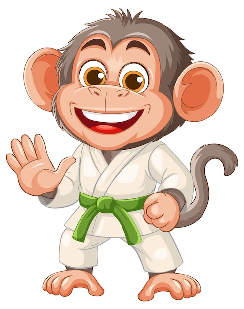 Un singe de dessin animé en tenue de karate