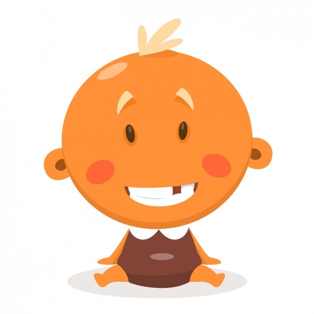 Vecteur gratuit sitting baby boy illustration
