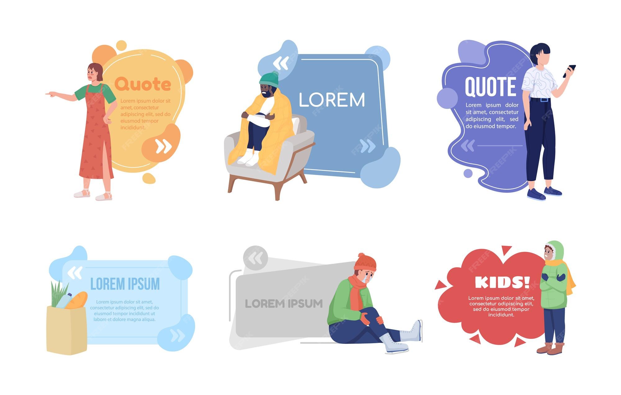 Situations De La Vie Citation Zone De Texte Avec Jeu De Caracteres Plats Dangers D Hiver Temps Froid Et Blessures Bulles Avec Illustration De Dessin Anime Creatif Citation De Couleur Isolee Sur Fond