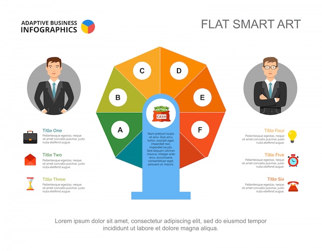 Six Options Traitent Le Modèle De Graphique Pour La Présentation.