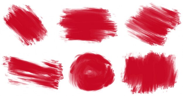Six styles de peinture en rouge