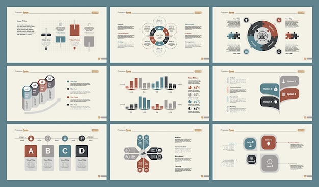 Six Tableaux De Recherche Ensemble De Modèles De Diapositives