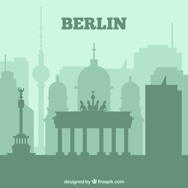 Vecteur gratuit skyline de berlin
