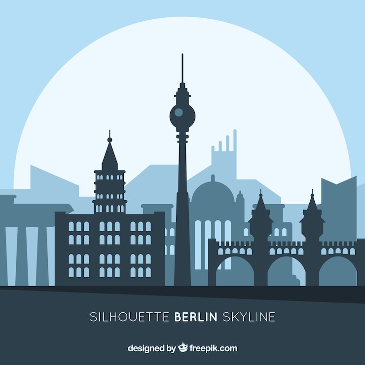 Vecteur gratuit skyline de berlin