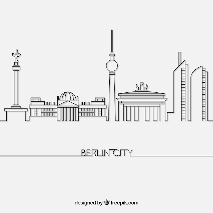 Vecteur gratuit skyline de berlin