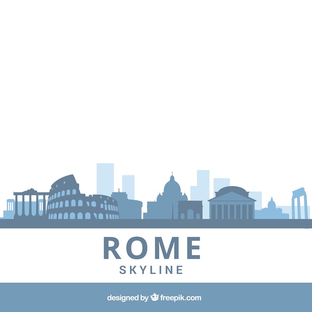 Vecteur gratuit skyline bleu de rome