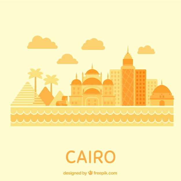 Skyline De Cairo élégant Avec Un Design Plat