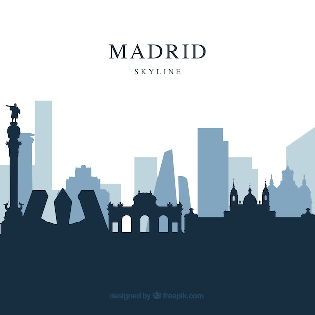 Vecteur gratuit skyline design de madrid