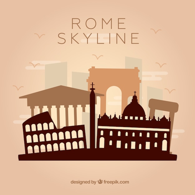 Vecteur gratuit skyline design de rome