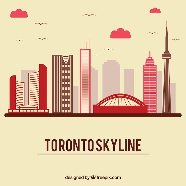 Vecteur gratuit skyline design de toronto