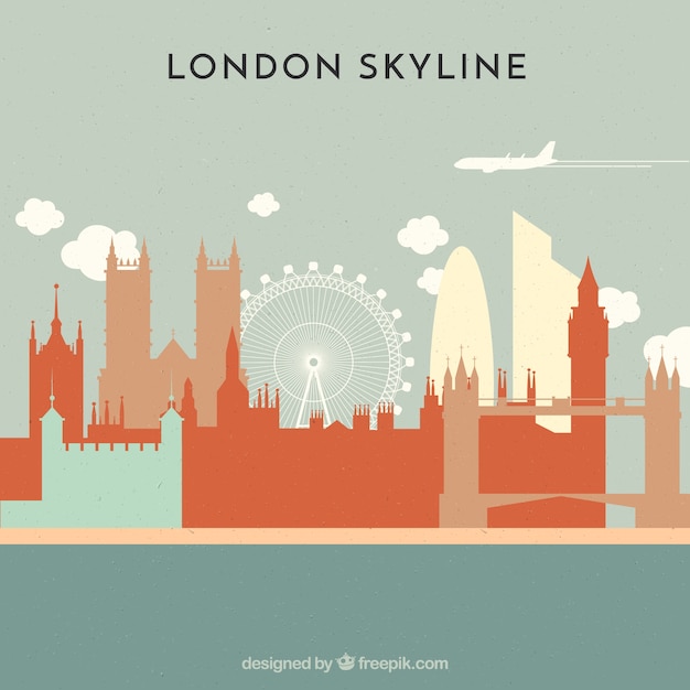 Skyline de Londres dans le style plat