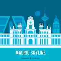 Vecteur gratuit skyline de madrid