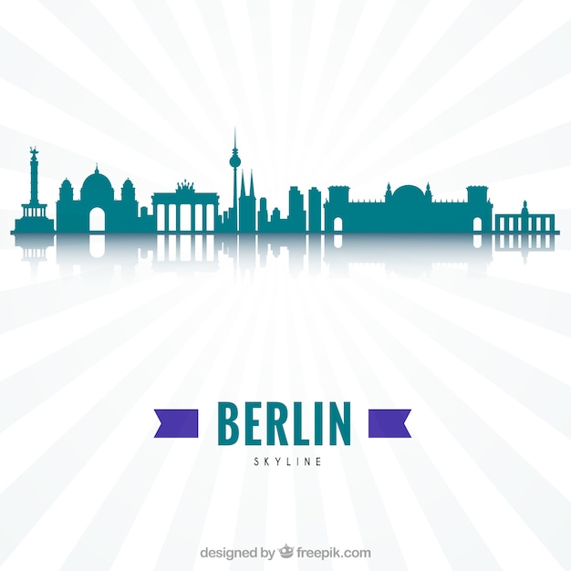 Vecteur gratuit skyline moderne de berlin