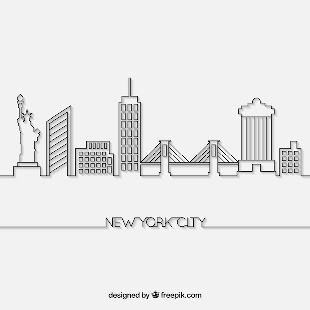 Vecteur gratuit skyline de new york