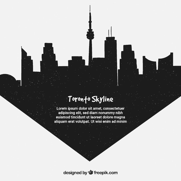 Vecteur gratuit skyline noire de toronto