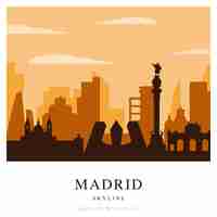 Vecteur gratuit skyline orange de madrid