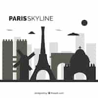 Vecteur gratuit skyline plat de paris