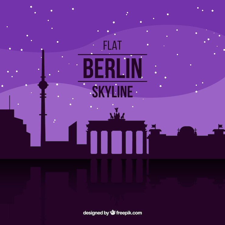 Vecteur gratuit skyline pourpre de berlin